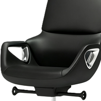 Chaise de bureau de luxe en cuir, dossier haut, pivotante, ergonomique et moderne, avec base en aluminium pour immeuble de bureaux
