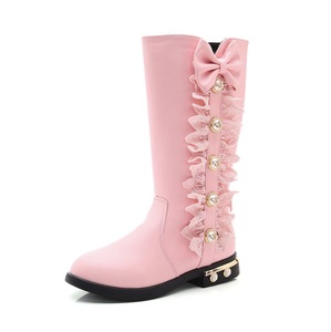 Mix color inverno bambini bambina bambini tacchi alti stivali lunghi alla coscia scarpe - Product Image 5