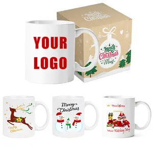 Venta al por mayor taza de manejar-Promocional 11oz taza de café al por mayor en blanco de Navidad taza tazas de cerámica Taza de cerámica