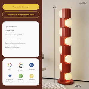 Wolongmountain 2026 Tendance Rouge Vibrant Minimaliste <span class=keywords><strong>Art</strong></span> Déco Salon Moderne Memphis Totem Luminaire Moderne <span class=keywords><strong>Bauhaus</strong></span> - Product Image 6