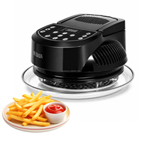Vente en gros usine : Couvercle de friteuse à air avec fenêtre en verre visible, friteuse sans huile, pot de cuisson multifonctionnel pour la préparation de pizzas à domicile, OEM/ODM