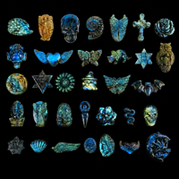 Lion sculpté à la main en labradorite bleue et pierre de lune, idéal pour la décoration intérieure, cadeau sur le thème de la pierre gravée - Vente en gros
