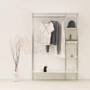 Étagères de la série UrbanSteel, style minimaliste, cadre en acier inoxydable, résistant à la rouille et à la corrosion, design arrondi lisse, réversible - Product Image 1