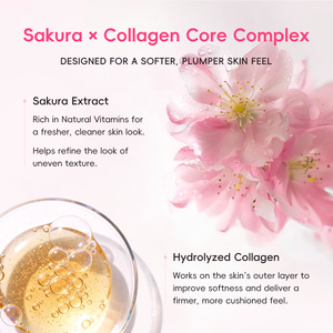 Crème gelée au collagène <span class=keywords><strong>Sakura</strong></span> Laikou pour le visage, nourrissante, lissante, raffermissante, hydratante, illuminatrice, repulpante, avec de la niacinamide - Product Image 4