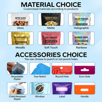 Pochette à fond plat personnalisée avec fermeture éclair refermable en PE et valve de dégazage, qualité alimentaire, pour emballage de café et bonbons (vente en gros)