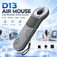 Souris Air D13 avec pointeur laser, pavé tactile, présentateur, défileur TikTok, tourneur de pages pour iOS, Android, Windows, macOS