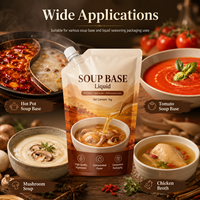 Pochette souple imprimée avec bec verseur, sachet d'emballage flexible haute barrière anti-fuite pour soupes et aliments liquides