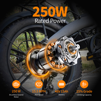 Vélo électrique à pneus larges DE 20*4.0, cadre en alliage d'aluminium, tige pliable, moteur sans balais 48V 500W, 7 vitesses, frein à disque hydraulique, 15AH