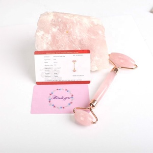 Natura pink Private Label Skin Massage Facial Face Rose Quartz Jade Roller <strong>Gua</strong> <strong>Sha</strong> <strong>Set</strong> for Face - Product Image 6