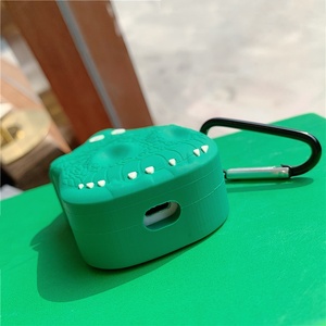 Étui pour écouteurs sans fil en forme de <span class=keywords><strong>dinosaure</strong></span> vert de dessin animé, avec une <span class=keywords><strong>coque</strong></span> en silicone tridimensionnelle - Product Image 4