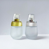 Emballage de soins de la peau de luxe vide rond de 30ml pot de crème cosmétique en verre bouteille en verre à pompe de lotion