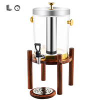 Distributeur de boissons en acier inoxydable pour hôtel, 8L, service traiteur, jus de fruits, boissons froides, seau à glace, qualité alimentaire, finition dorée
