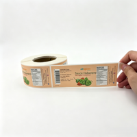 Rouleau d'autocollants adhésifs personnalisés en papier kraft résistant aux UV et à l'eau pour étiquettes de pots de sauces piquantes, condiments et épices, autocollants pour sauces chili