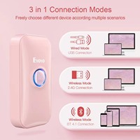 Eyoyo Portable Mini Pink 3-in-11D Laser Qr Lector de código de barras Escáner de código de barras para inventario de almacén