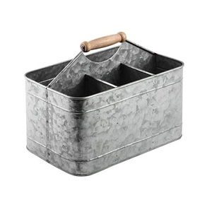 Hot Selling Customized Metal Caddy Galvanized Metal Flower <b>Pots</b> Metal <b>Pots</b> Planter Caddy Garden <b>Pots</b> Glass, Spice Rack - Product Image 4