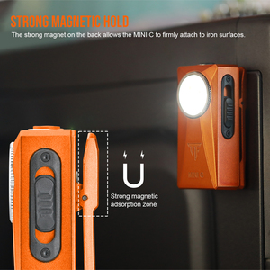Torcia Portachiavi MINIC 800LM Impermeabile IP68 con Clip Magnetica RGB, Ricaricabile USB-C, Faretto EDC - Product Image 3