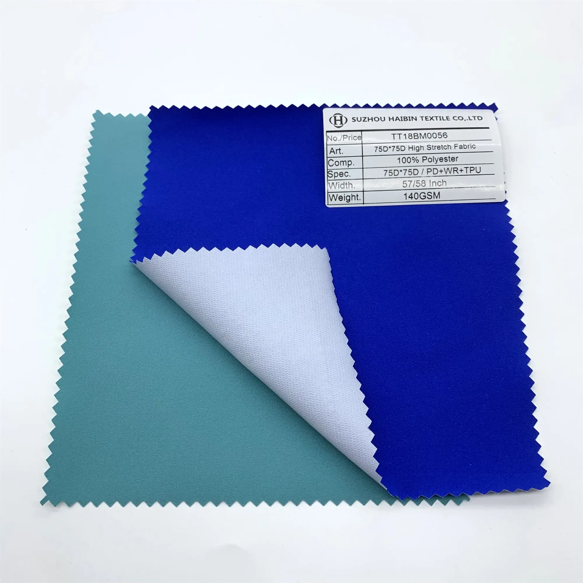 Material 100% poliéster tpu impermeável, tecido elástico alto revestimento para roupa/casaco