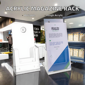 Good Quality Plastic <b>Magazine</b> Display Rack Acrylic Table Portable Desktop Literature <b>Holders</b> Brochure /Stand - Product Image 2
