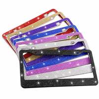 Cadre de plaque d'immatriculation personnalisé avec logo, strass scintillants, support de plaque de voiture en cristal pour cadeaux de concessionnaires automobiles