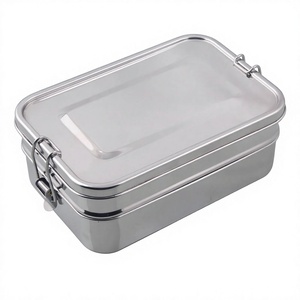 High Quality Stainless Steel Deep Rectangular <b>Lunch</b> <b>Box</b> Eco-Friendly <b>Metal</b> Storage Fresh Food Preservation Ins Style MAYUR - Product Image 3