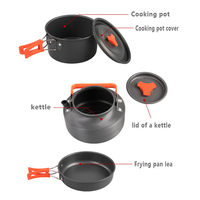 Casserole de camping en plein air portable avec logo personnalisé bouilloire pliable en aluminium titane batterie de cuisine en plein air pour la randonnée pique-nique
