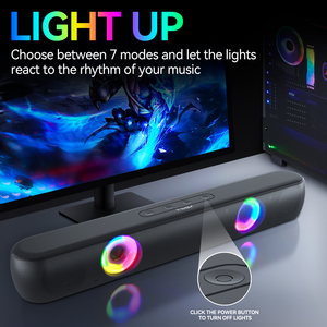 RGB Light ลำโพงสก์ท็อปยาว BT5.0,ลำโพง HIFI FM Mode ไร้สายในร่มกลางแจ้งลำโพงพกพารองรับ Usb Drive <span class=keywords><strong>TF</strong></span> Card - Product Image 2