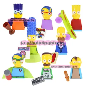 Kf6039 các Simpsons mùa Movie khối hình marge Simpson gia đình Homer Nelson BART xây dựng khối hình cho trẻ em thu thập đồ chơi
