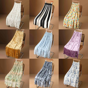 Jupe plissée de haute qualité pour femmes, motif floral brodé, jupe longue en <span class=keywords><strong>tulle</strong></span> drapé, jupe maxi décontractée tendance, vente en gros - Product Image 2
