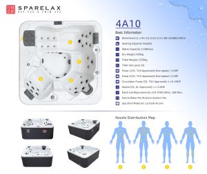 Moderno Jacuzzi Independiente de Acrílico para 4 Personas, Bañera de Hidromasaje con Sistema de Control <span class=keywords><strong>Balboa</strong></span>, Certificación CE Incluida - Product Image 3