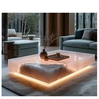 Newstar 2024 Table basse de luxe Tables basses minimalistes en marbre Table basse carrée en marbre