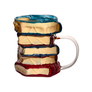 Mug en verre empilable 3D, peint à la main, avec poignée, pour la maison ou en cadeau - Product Image 3