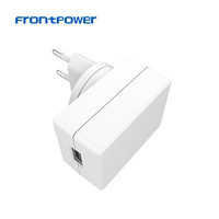 Adaptateur secteur USB-A blanc avec prises interchangeables 5A 1A 1.5A 2A 2.5A 3A US EU UK AU PSE KC BIS et prise indienne