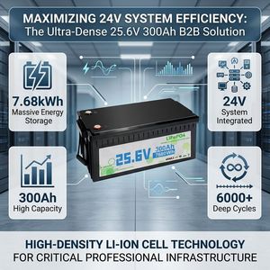 Batterie LiFePO4 domestique la plus vendue pour stockage d'énergie photovoltaïque 25.6V 300Ah 7680Wh -20~+60 6000+ cycles profonds - Product Image 3
