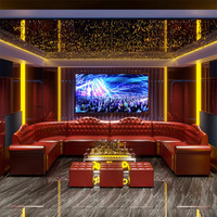 Suite de mobilier KTV professionnel, table basse en verre rétroéclairée RGB, table lumineuse en acier inoxydable durable, bar lounge de qualité supérieure