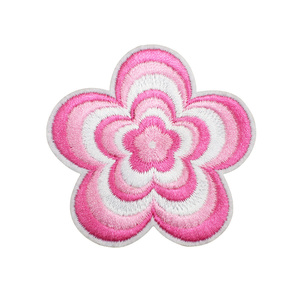Nuevo lindo diseño de lazo rosa parches bordados Transferencia de Calor hierro estrella flor corazón bordado sombrero parches brillo para fines - Product Image 6