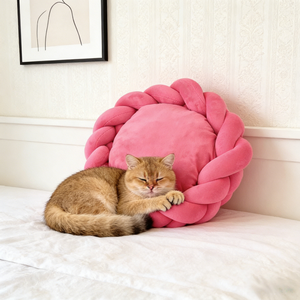 Handgemaakte ecovriendelijke stevige kleine katten- & hondenbedholte rond polyester spons comfortabel warm design <span class=keywords><strong>XL</strong></span> alle seizoenen - Product Image 5