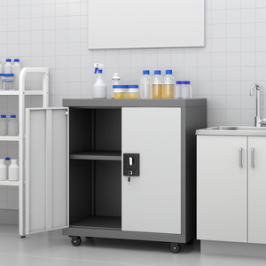 <span class=keywords><strong>Casier</strong></span> de rangement pour le personnel en acier inoxydable à double étage Classeurs mobiles Cabinet de rangement en acier pour bureau Vêtements pour salle de bain Cuisine - Product Image 2