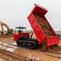 RUIBOTE Chargeuse sur chenilles tout-terrain Mini-dumper Capacité de charge 5 tonnes Moteur diesel Boîte de vitesses Chenilles en caoutchouc Haute performance
