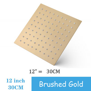 Pomme de douche carrée ultra-fine en acier inoxydable, haute pression, réglable, pour salle de bain moderne ou appartement extérieur -20 PO 50CM - Product Image 3