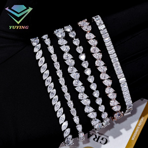 สร้อยข้อมือเทนนิสฮิปฮอป VVS มอยส์ซาไนต์ GRA ลดราคาพิเศษ ผ่านการทดสอบเพชร 100% เงินแท้ 925 ชุบทอง 18K ทุกแบบทุกสไตล์ - Product Image 2
