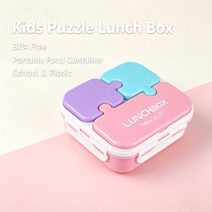 Puzzle Bento Box <span class=keywords><strong>contenitore</strong></span> per alimenti gioco di cibo per bambini - Product Image 4