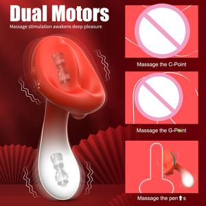 Vibrador de Doble Motor BANSEY con Forma de Hongo, 10 Velocidades, Eje Flexible para Punto G, Masajeador de Clítoris y Punto C, Juguete de Placer para Orgasmos Femeninos - Product Image 3