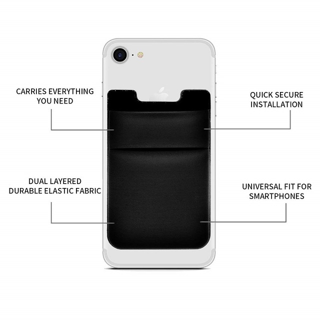 Double Layer Lycra Phone Card Holder Strong 3M Sticker for ID Credit Business Cards Cell Phone & Wallet