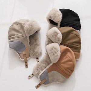 Fleece Men Women Winter Warm Trapper <b>Hat</b> Fashion Splicing Style Ear protection Thickened Outdoor Cold Winter <b>Hat</b> - Product Image 2