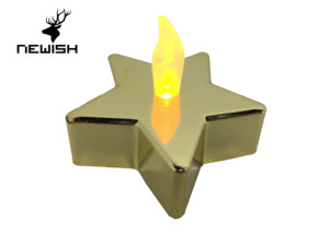de rojo metálico estrella vela sin llama LED solar luz del té para la fiesta de Navidad de Casa decora - Product Image 2