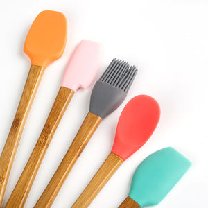 Kits de pâtisserie écologiques et non toxiques pour enfants, ustensiles de cuisine en silicone sans BPA, spatule, brosse, cuillère, ensemble de 5, lavable au lave-vaisselle - Product Image 3