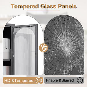 Rangements en acier Placard Buffets 2 portes battantes en verre Style américain Jouets Présentoir à vin <span class=keywords><strong>Cuisine</strong></span> Armoire sur pied Casier - Product Image 2