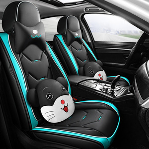 Housse de siège de <span class=keywords><strong>voiture</strong></span> universelle 5 places Ensemble complet de luxe en similicuir imperméable avant arrière <span class=keywords><strong>Coussin</strong></span> de siège de <span class=keywords><strong>voiture</strong></span> - Product Image 4