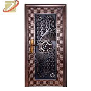 Zs Tùy Chỉnh Thiết Kế Hiện Đại Khu Dân Cư Nhôm Kim Loại Nhà Biệt Thự Bên Ngoài Thép Không Gỉ An Ninh Phía Trước Cửa Ra Vào - Product Image 2