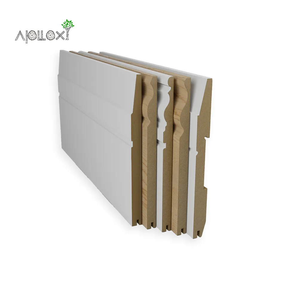 Apolloxy mfg עץ דקורטיבי תקרש אורן baseboard דפוס לוח mdf 18 מ "מ